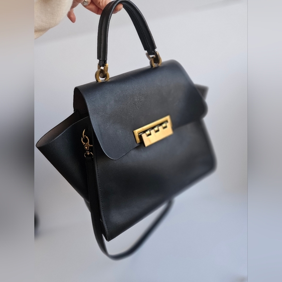 Zac Posen Black Satchel with Gold Accents - Picture 8 of 14